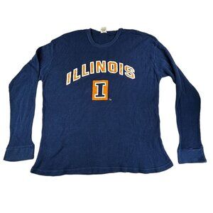 Vintage Illinois Shirt X-Large Big Ball Sports Long Sleeve 100% Cotton Long John